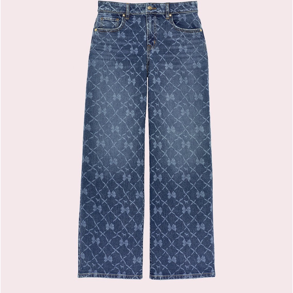 Pink X Loveshackfancy Mid-Rise Baggy Wide-Leg Jeans